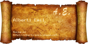 Alberti Emil névjegykártya